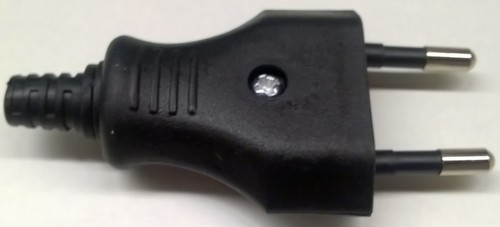 Eurostecker schwarz polig - schwarz, 2-polig